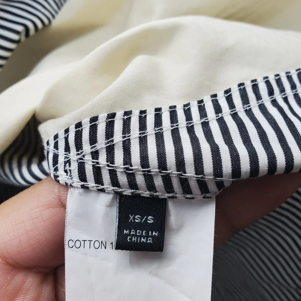 LAFAYETTE 148 New York Shirt Womens XS Multi Colorblock Striped Collar Button Up - Picture 6 of 11